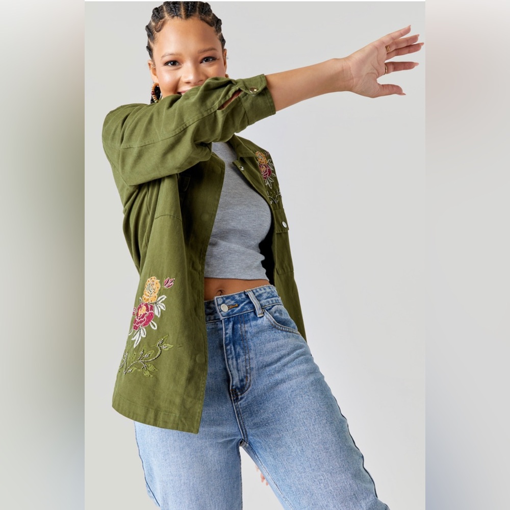 Embroidered utility jacket - Picture 3 of 4